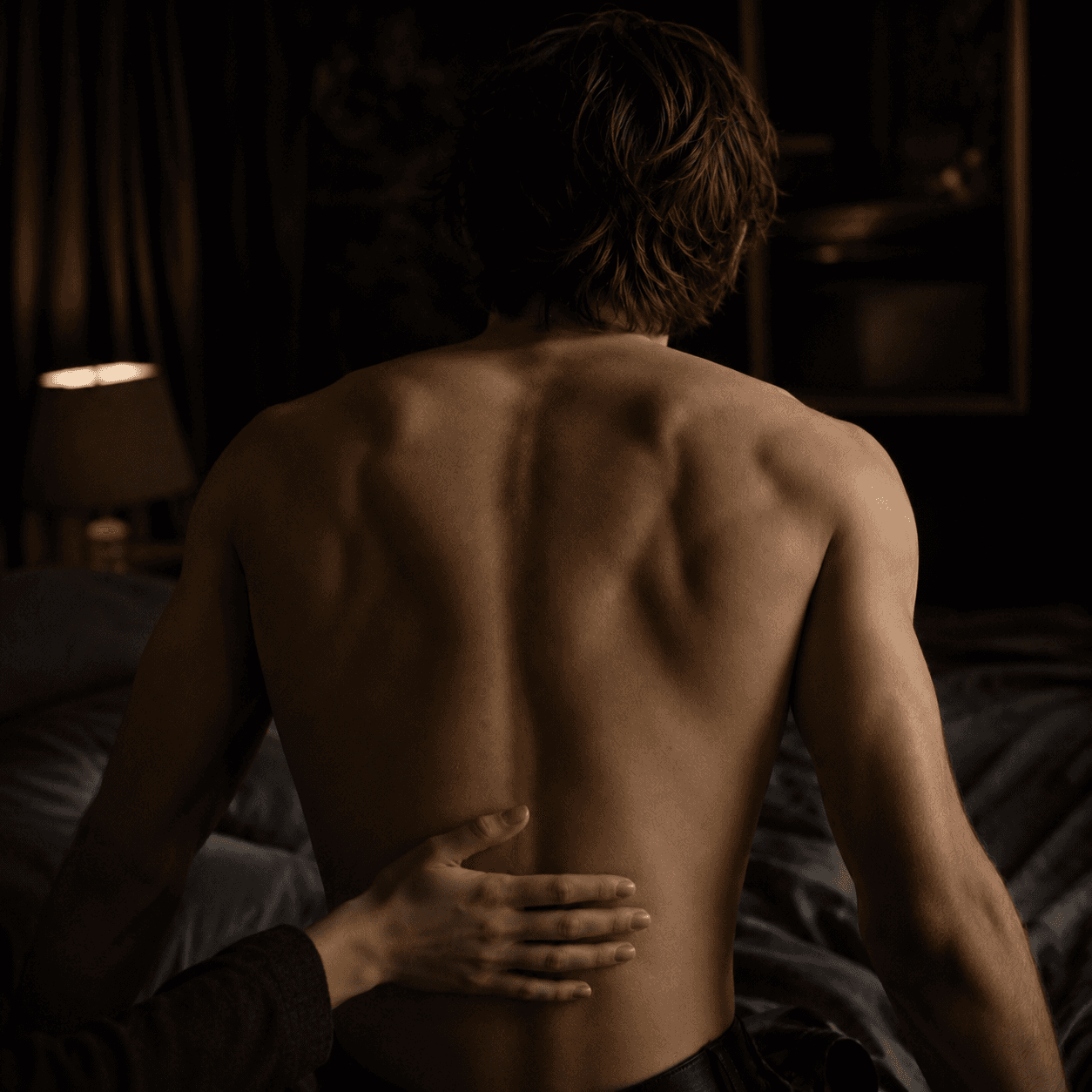 The small of his back
